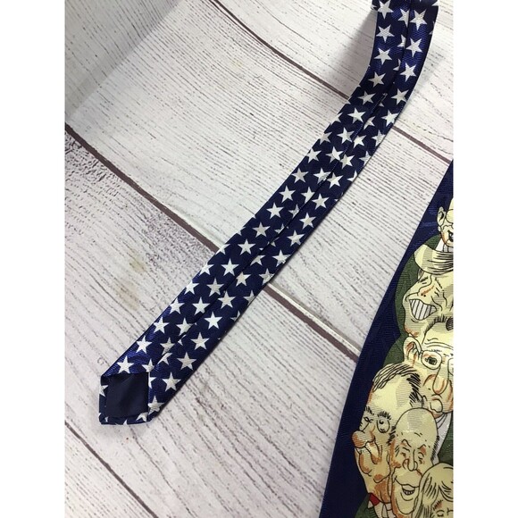 Vintage US Presidents Characture Faces Neck Tie - Picture 9 of 16